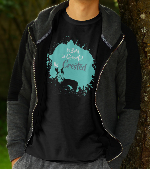 Be Bold Be Cheerful Be Crested With Silhouette On Blue Paint Splash T-Shirt