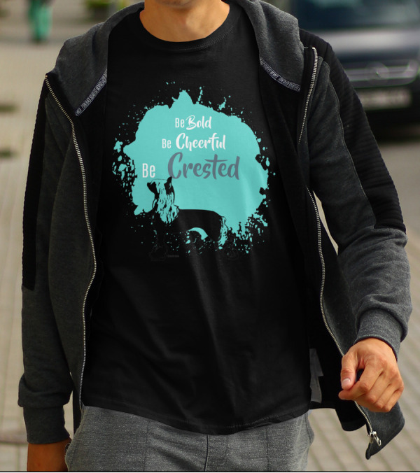 Be Bold Be Cheerful Be Crested With Silhouette On Blue Paint Splash T-Shirt
