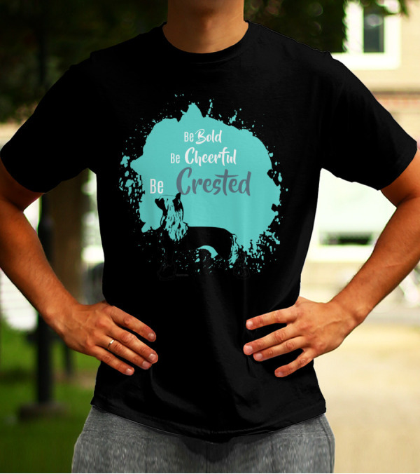 Be Bold Be Cheerful Be Crested With Silhouette On Blue Paint Splash T-Shirt