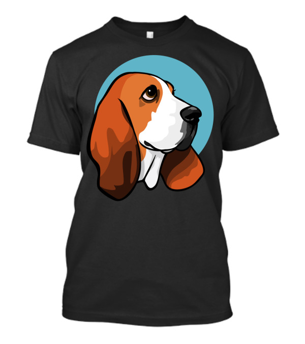 Basset Hound Illustration Angela Dog T-Shirt