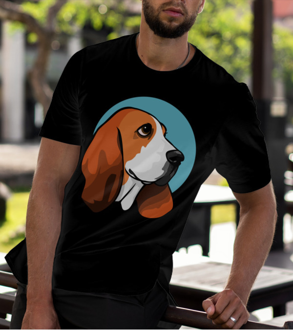Basset Hound Illustration Angela Dog T-Shirt