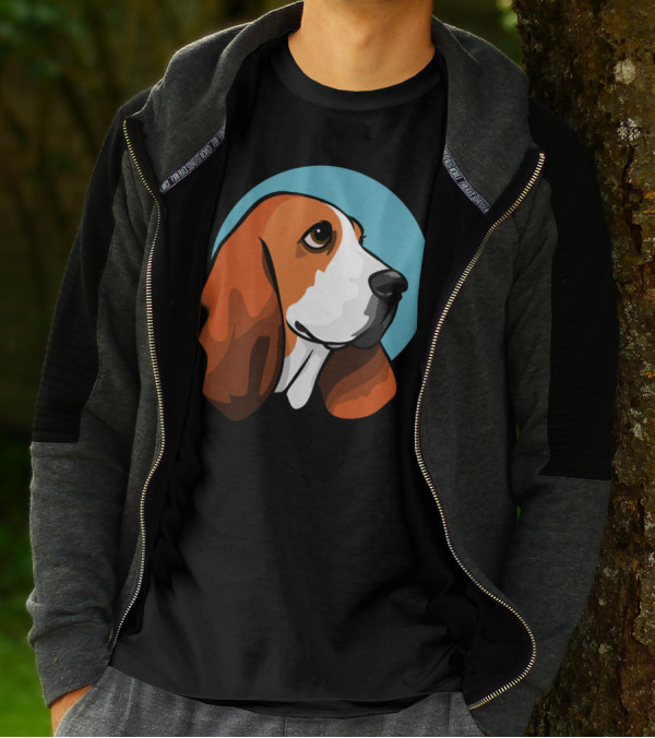 Basset Hound Illustration Angela Dog T-Shirt