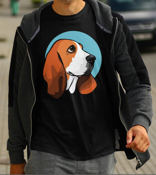Basset Hound Illustration Angela Dog T-Shirt