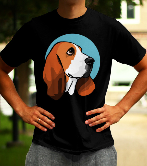 Basset Hound Illustration Angela Dog T-Shirt