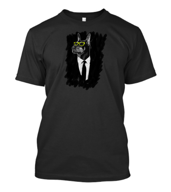 Mr Doggy Stylish Canine In Yellow Shades And Suit T-Shirt