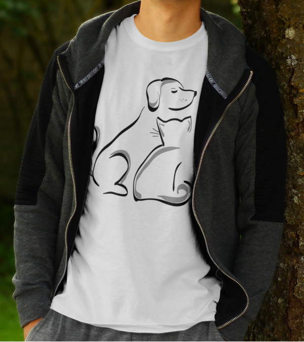 Love Without Borders Dog And Cat Harmony T-Shirt