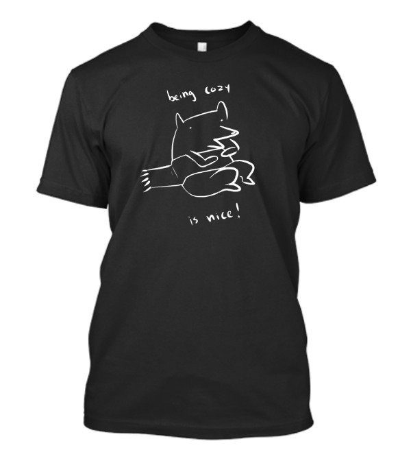 Being Cozy Is Nice Cartoon Creature Hugging Pillow T-Shirt