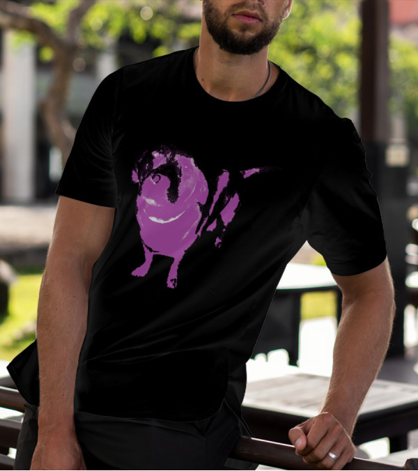 Belly Standing Magenta Bulldog T-Shirt