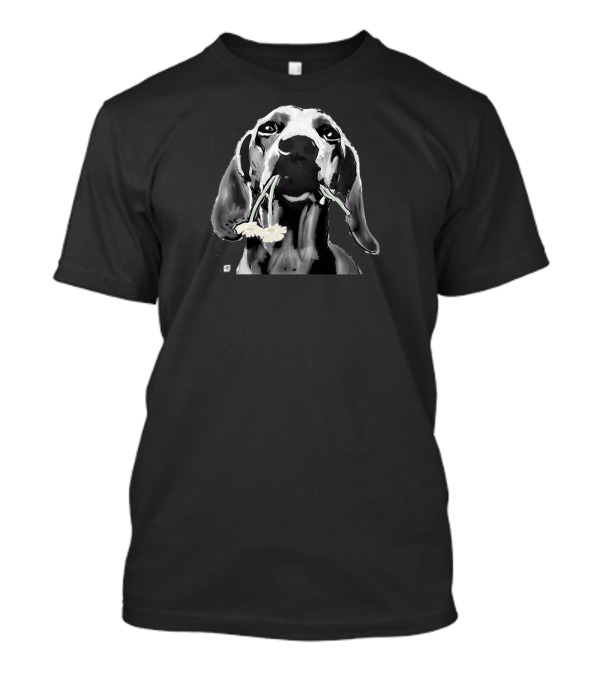 Doxie With Daisies Artwork Featuring T-Shirt