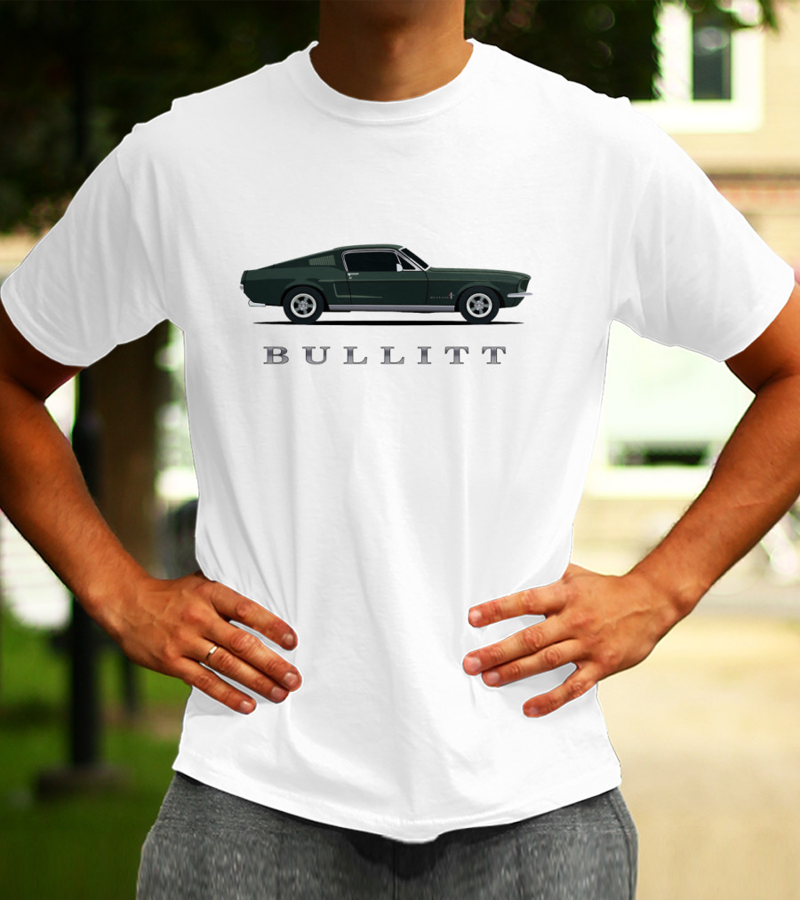 Mustang Bullitt Classic Car Green Ford Shelby T-Shirt
