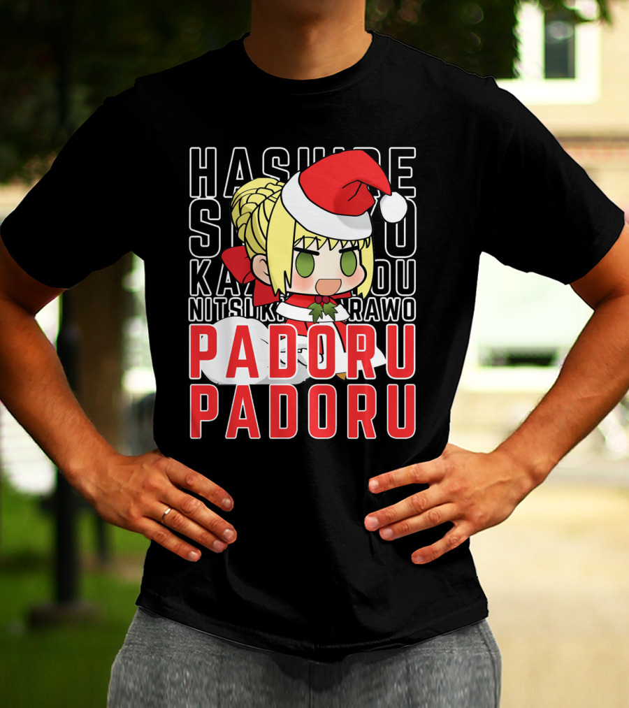 Hashire Sori Yo Kaze No Nako Padoru Padoru Nitsuki Rawo Christmas Saber Nero T-Shirt