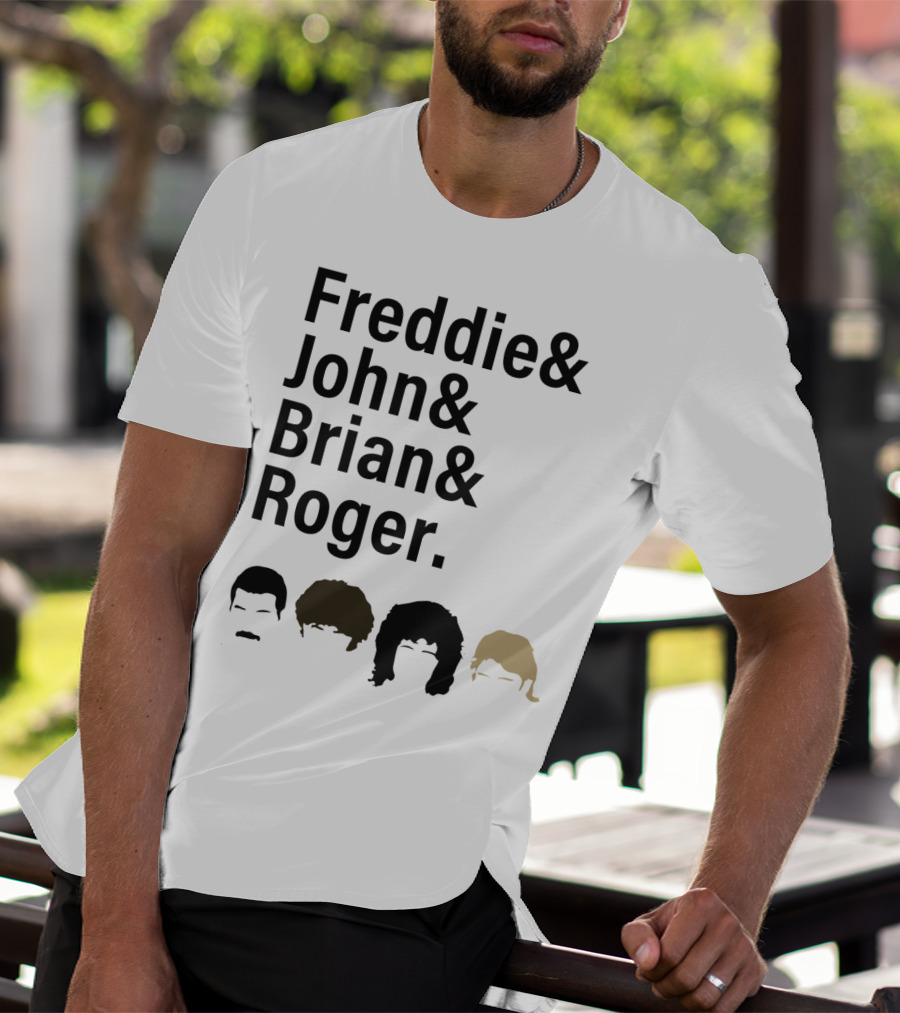 Freddie John Brian Roger Hair Silhouettes Queen Band Members T-Shirt
