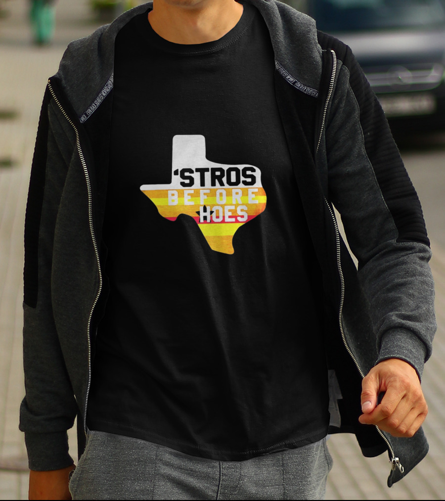 'Stros Before Hoes Texas Shape Retro Houston T-Shirt