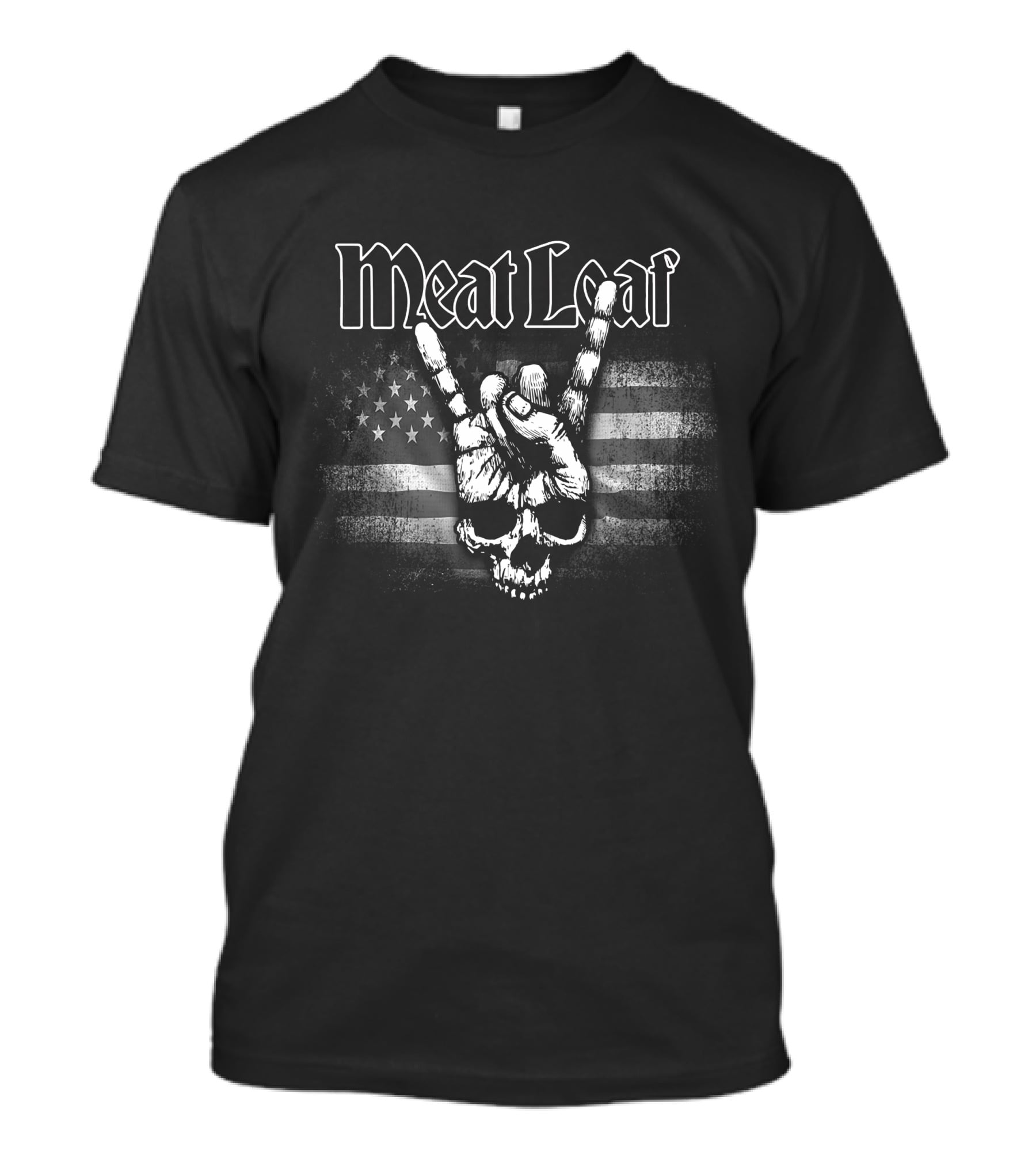 Meat Loaf Rock Skull Hand American Flag T-Shirt