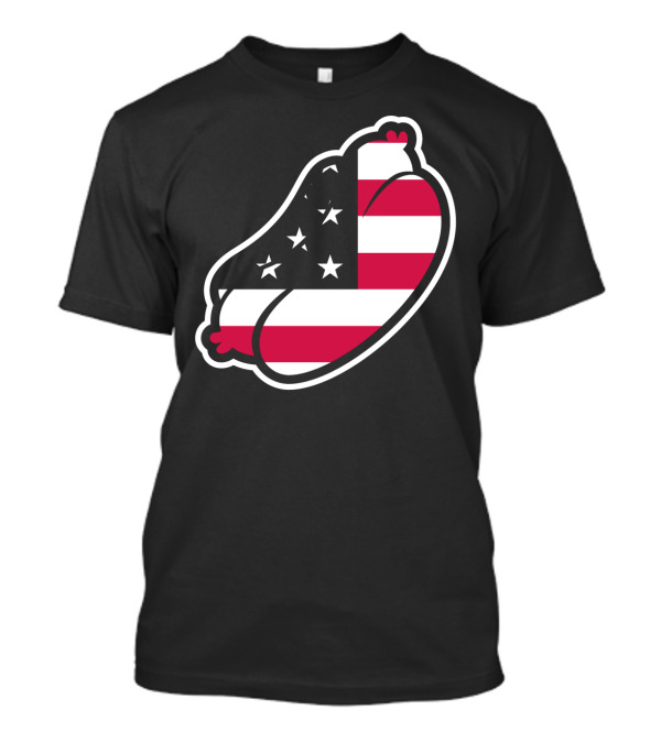 USA Classic Dog American Flag Sausage T-Shirt