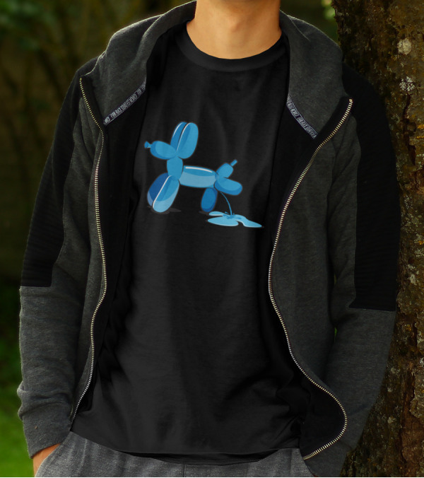 Naughty Dog Blue Balloon Animal Humor T-Shirt