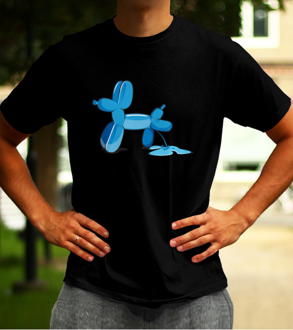 Naughty Dog Blue Balloon Animal Humor T-Shirt