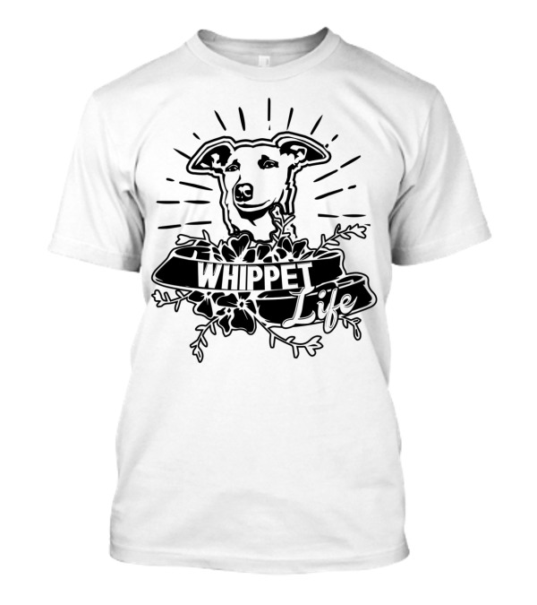 Whippet Life In Floral Art With Radiant Whippet Dog T-Shirt