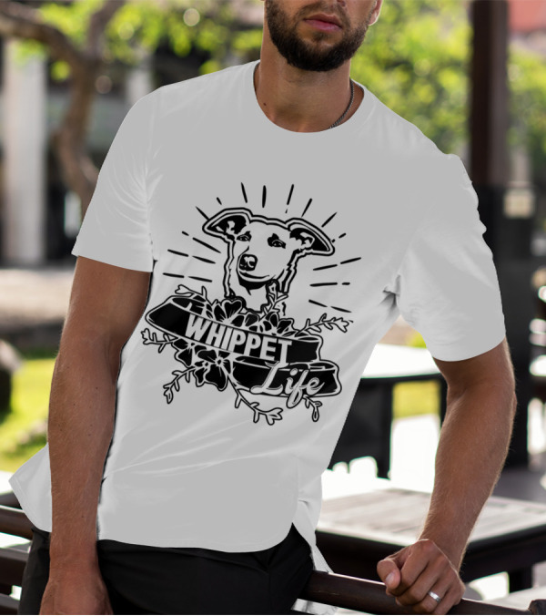 Whippet Life In Floral Art With Radiant Whippet Dog T-Shirt