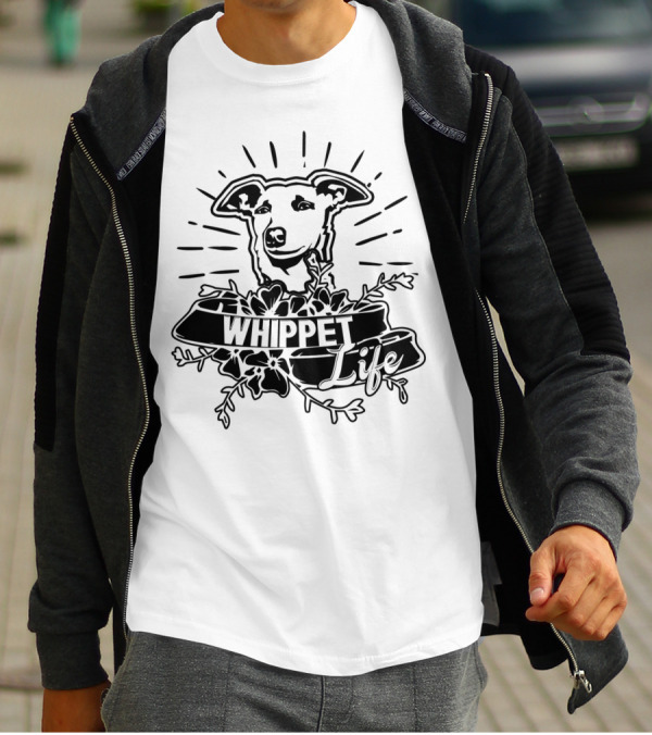 Whippet Life In Floral Art With Radiant Whippet Dog T-Shirt