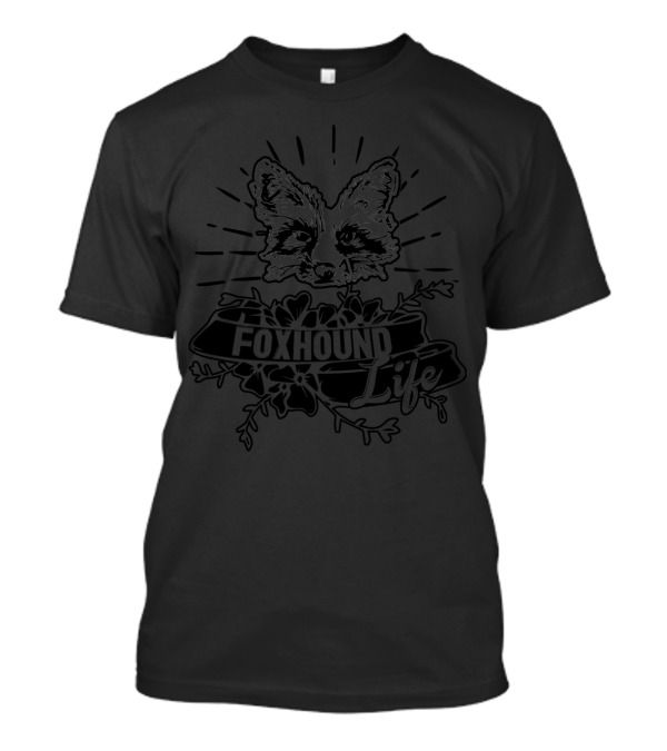 Foxhound Life Floral Banner With Fox Face T-Shirt