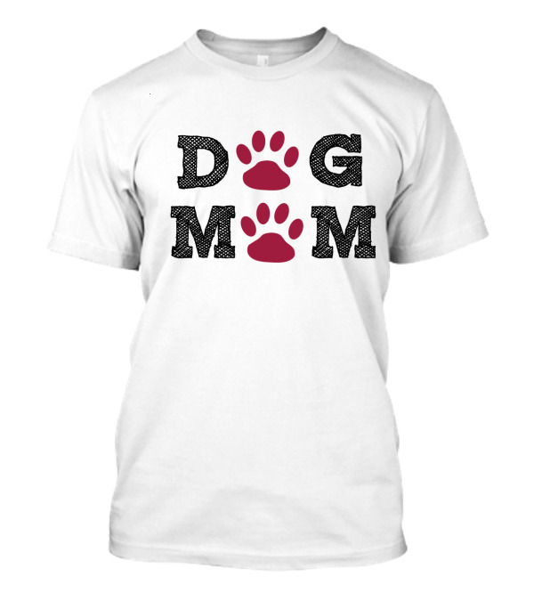 Dog Mom With Paw Print Accents In T-Shirt
