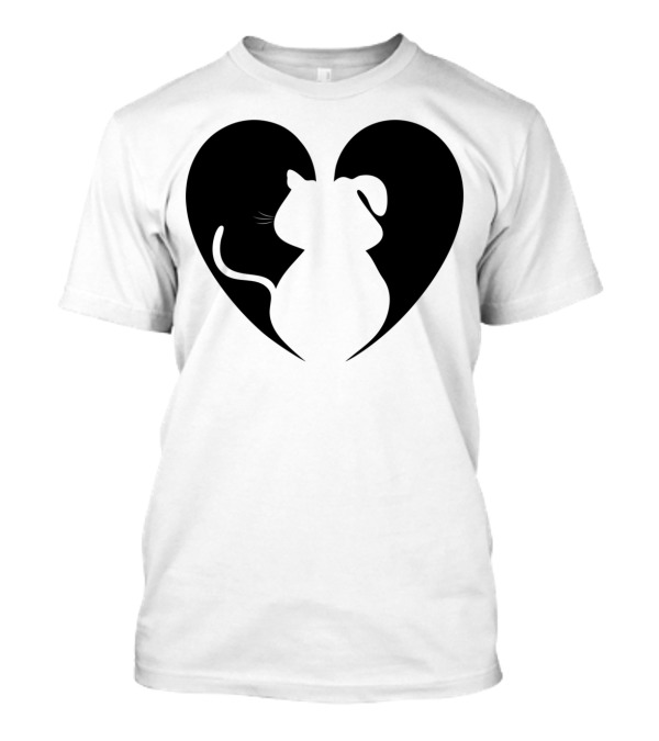 Heart-Shaped Dog And Cat Duo For Pet Lovers T-Shirt