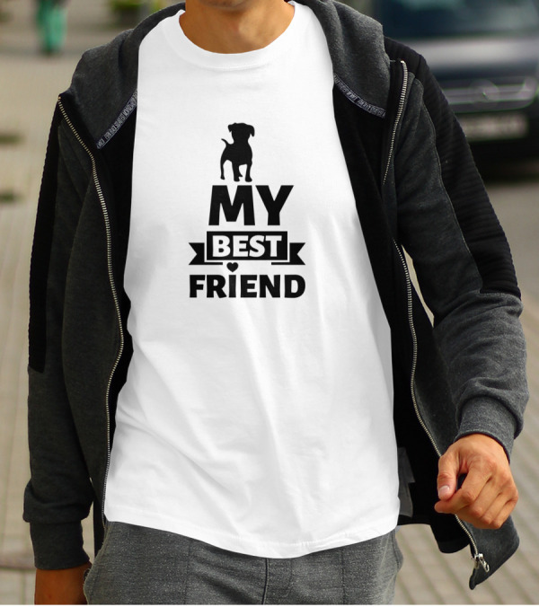 MY BEST FRIEND DOG Silhouette Heart T-Shirt