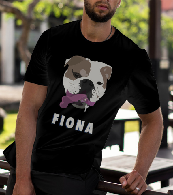 Fiona Funny Bulldog Illustration With Tongue Out T-Shirt