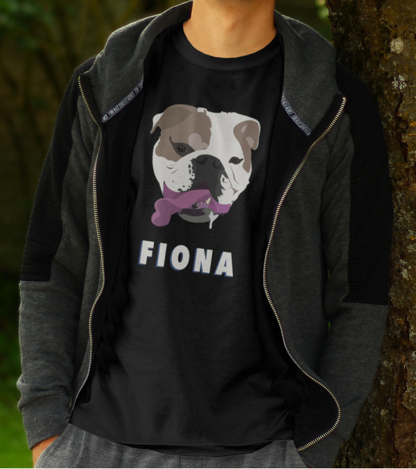 Fiona Funny Bulldog Illustration With Tongue Out T-Shirt