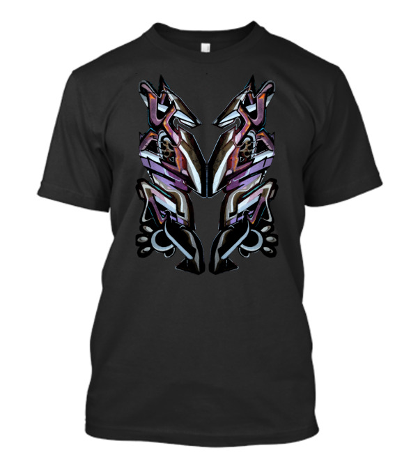 Dancing Dogs Symmetrical Graffiti T-Shirt
