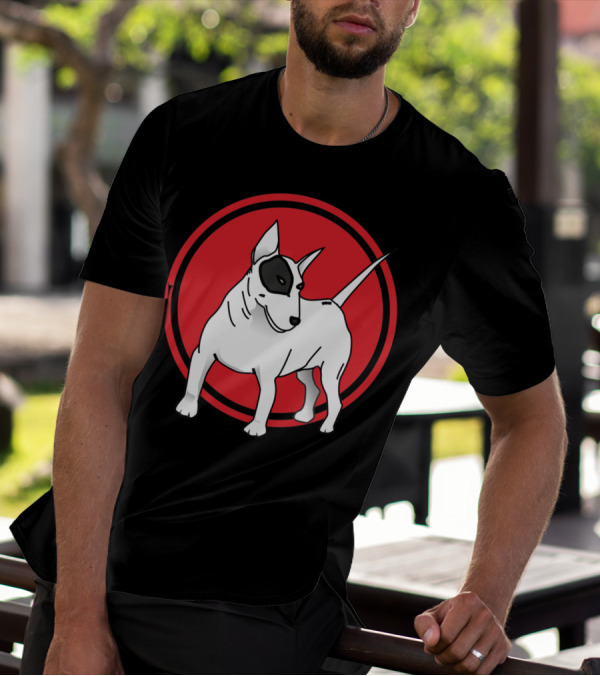 Bullterrier Iconic Red Circle Background T-Shirt