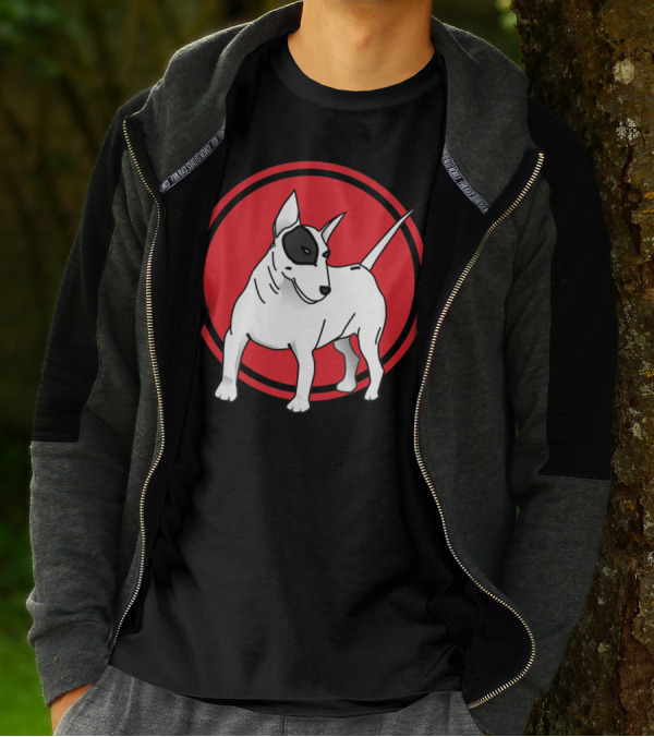 Bullterrier Iconic Red Circle Background T-Shirt