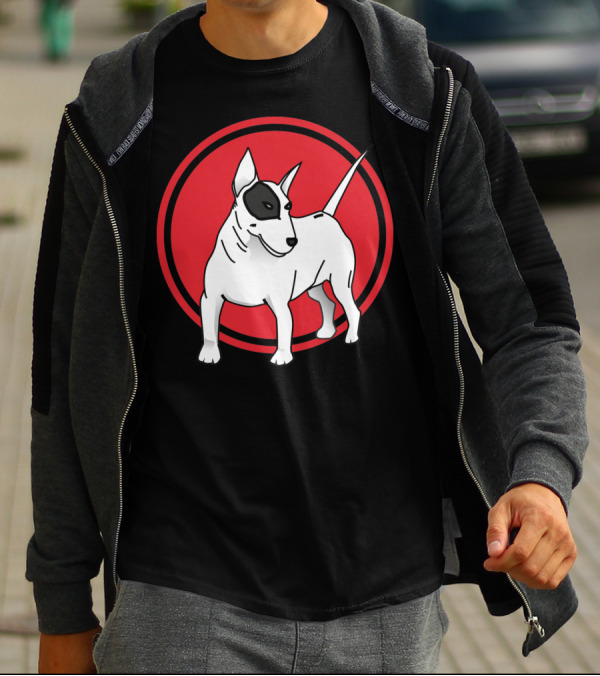 Bullterrier Iconic Red Circle Background T-Shirt