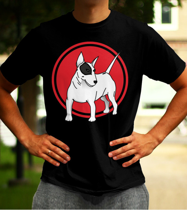 Bullterrier Iconic Red Circle Background T-Shirt