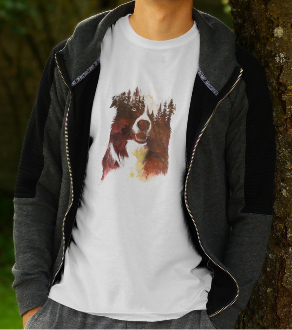One Night In The Forest With Bear Silhouette And Woodland Reflections T-Shirt