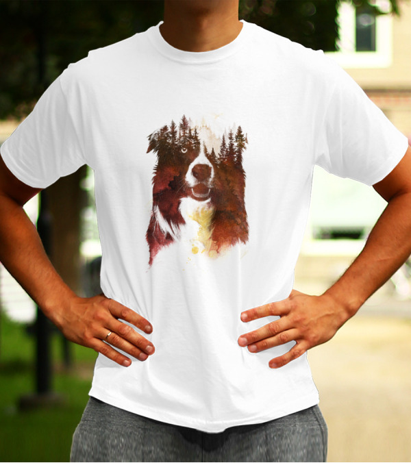 One Night In The Forest With Bear Silhouette And Woodland Reflections T-Shirt