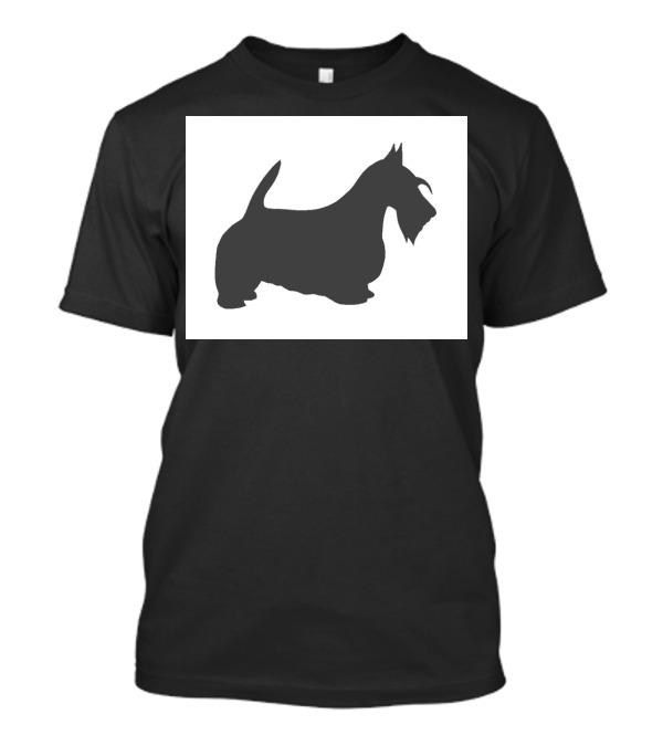 Scottish Terrier Silhouette Dark Grey Image T-Shirt