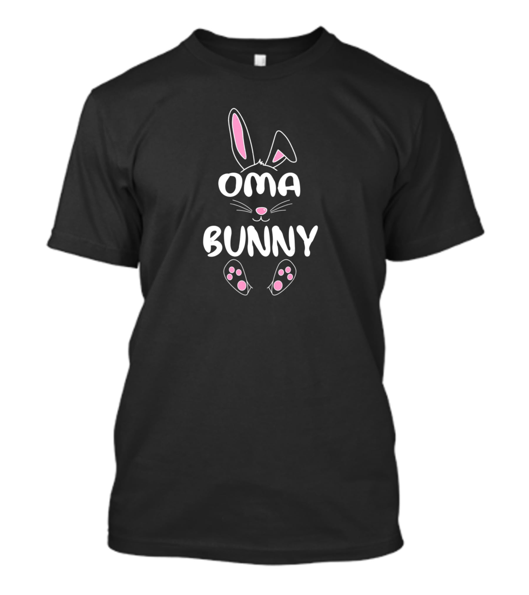 Oma Bunny Easter Group Cute Rabbit Face Ears Pink Nose Paws T-Shirt