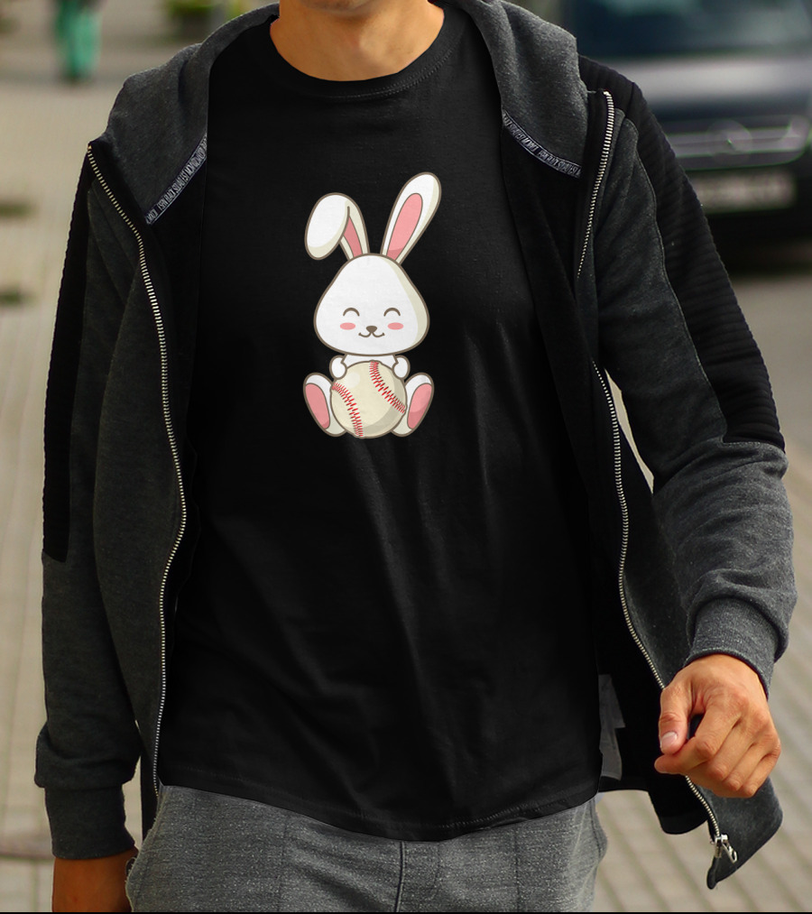 Easter Bunny Baseball Ball Easter Day Cute Rabbit T-Shirt
