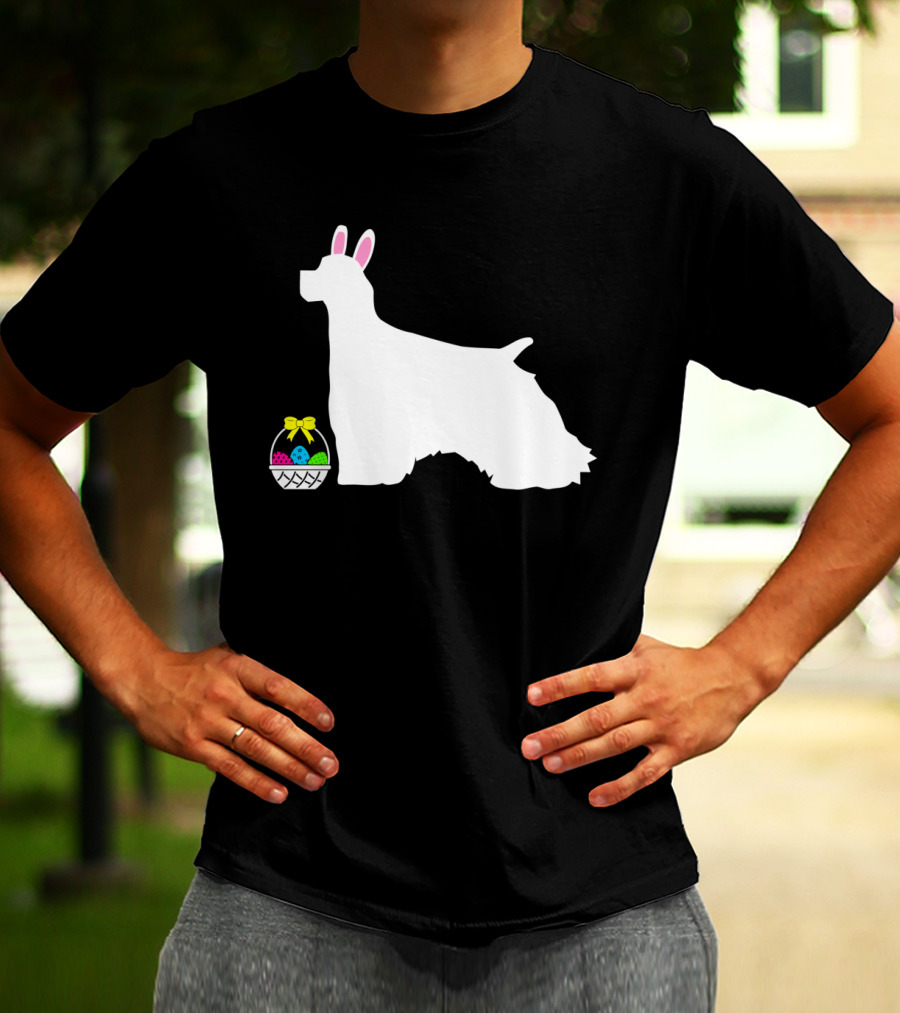 Cocker Spaniel Easter Bunny Dog Basket Eggs T-Shirt