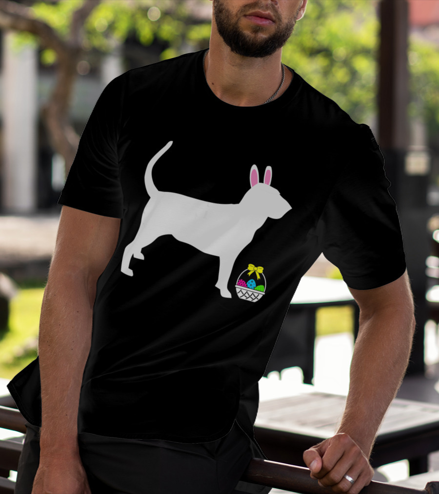 Bloodhound Dog Easter Bunny Ears Basket T-Shirt