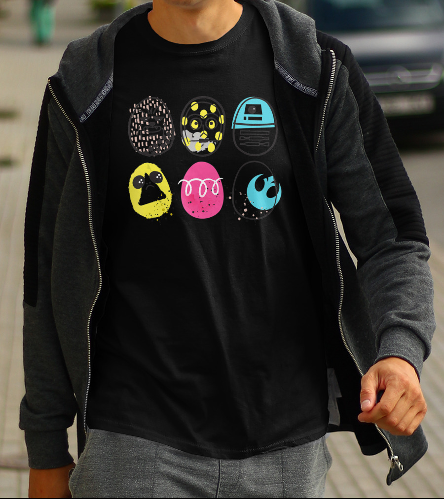 Star Wars Rebel Heroes Easter Egg Icons Featuring R2-D2 And Death Star T-Shirt
