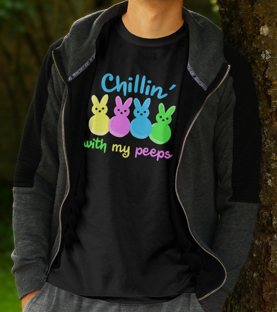 Chillin With My Peeps Easter Day Bunny Marshmallows T-Shirt