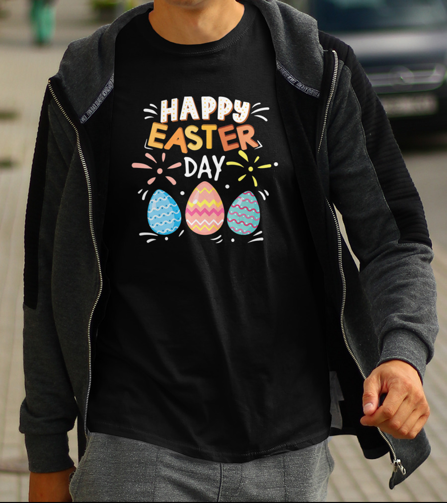 Happy Easter Day Three Bunny Eggs T-Shirt