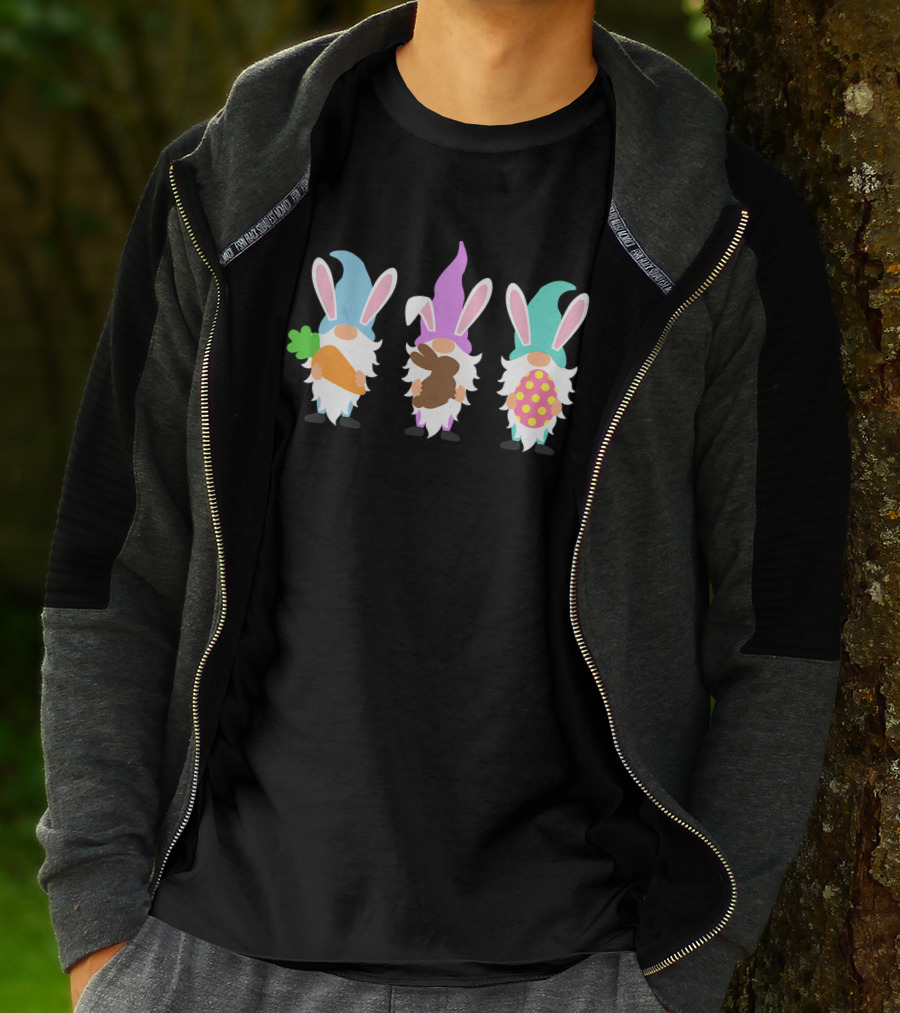 Easter Gnomes Bunny Ears Carrot Chocolate Egg Hunting T-Shirt