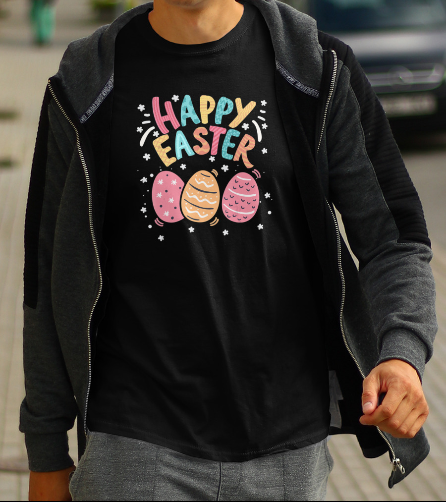Happy Easter Day Colorful Bunny Eggs T-Shirt