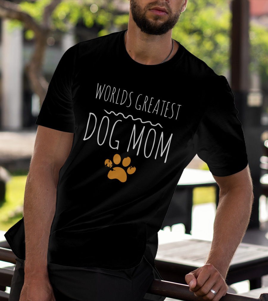 Worlds Greatest Dog Mom Paw Prints T-Shirt