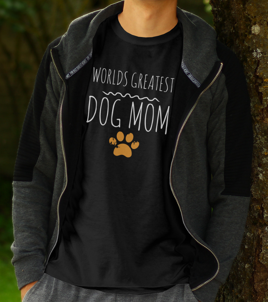 Worlds Greatest Dog Mom Paw Prints T-Shirt