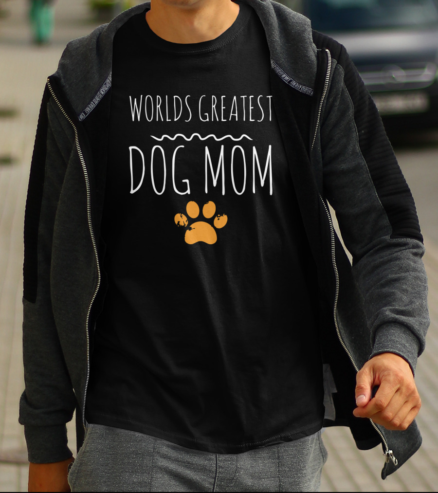 Worlds Greatest Dog Mom Paw Prints T-Shirt